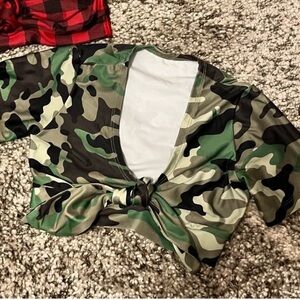 Camo Military twin peaks girl top 💚🖤